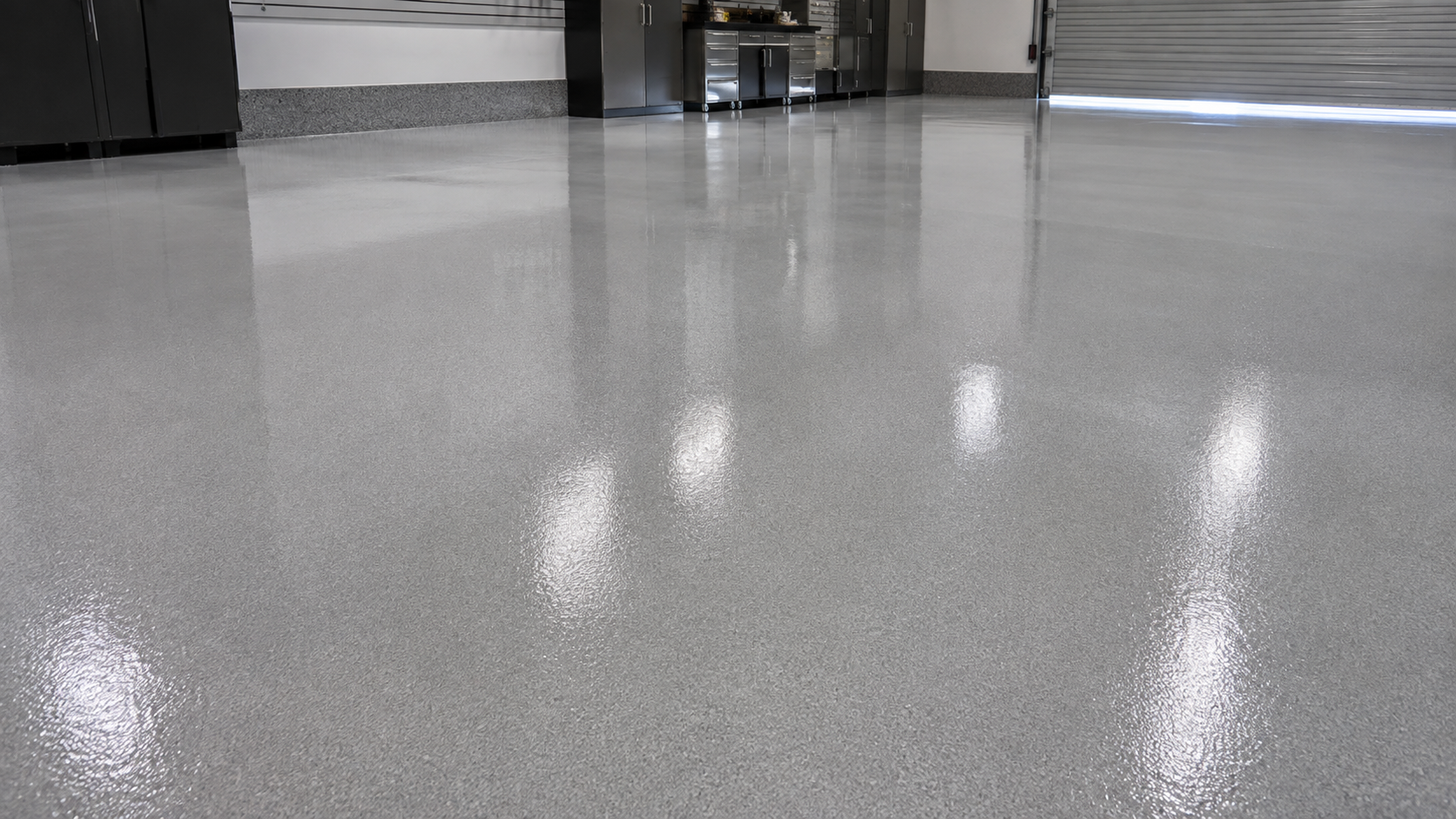 Epoxy garage floor with high performance topcoat