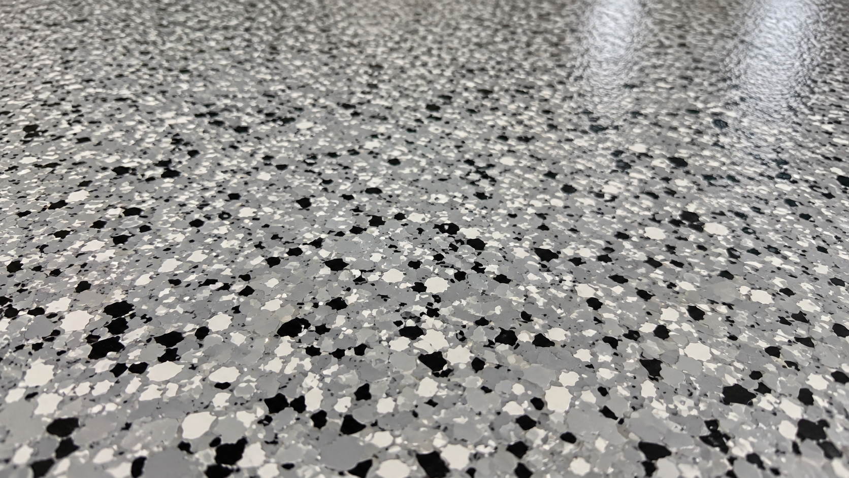 Decorative flake garage floor coating system