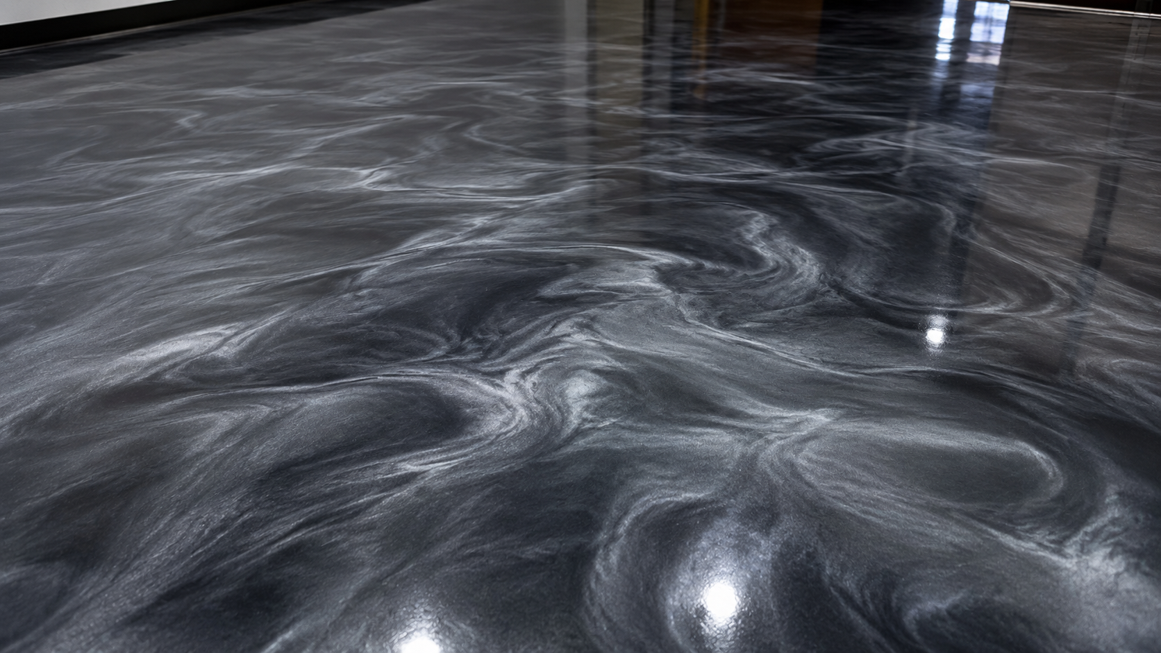 Metallic epoxy garage floor system