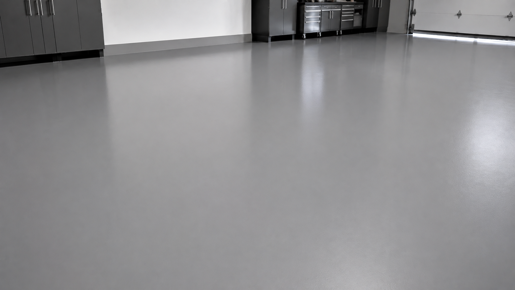 Solid color gray garage floor coating